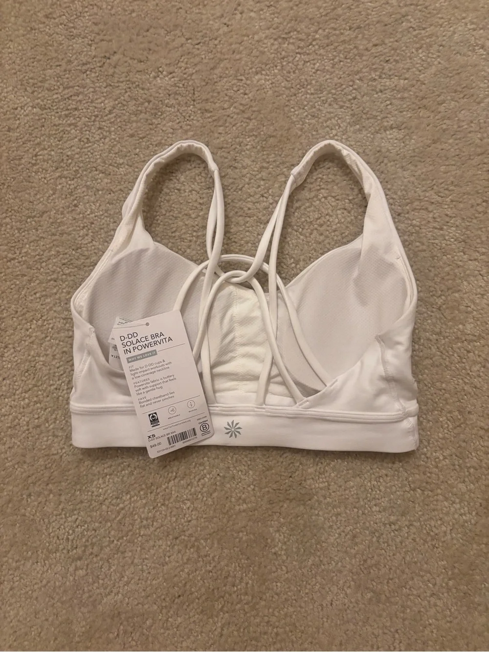 Athleta White Strappy Crisscross Sports Bra